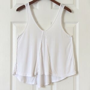 We The Free Classic Oversized Lightweight V-neck Tank Top White XS